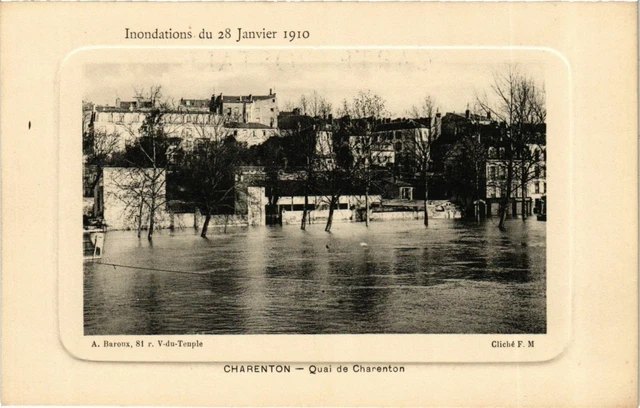 CPA Inondations 1910 CHARENTON Quai de Charenton (869415)