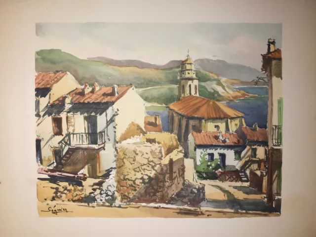 Lithographie aquarellée - La CORSE - Signée SEGNIER