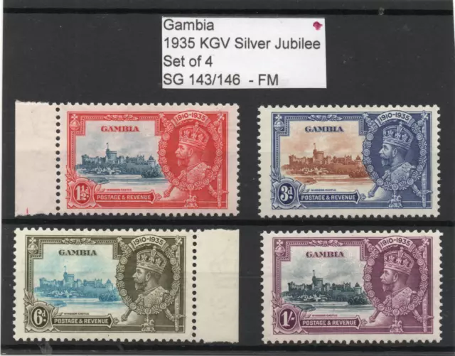 Gambia GV 1935 Silver Jubilee set sg 143-46 H.Mint