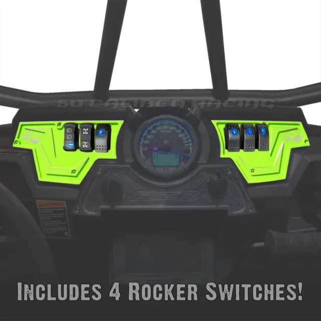 2 Piece Dash Panel & 4 Rocker Switch Bundle RZR XP1000 S 900 1000 Lime Squeeze