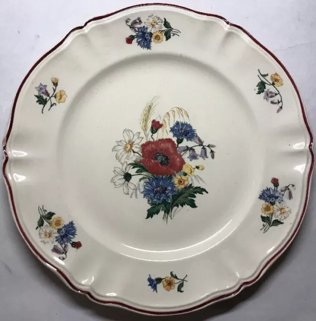 Rare Grand Plat Rond Signé Sarreguemines AGRESTE France 🇫🇷 #5