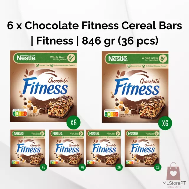 6 x Chocolate Fitness Cereal Bars  | Fitness | 846 gr (36 pcs)