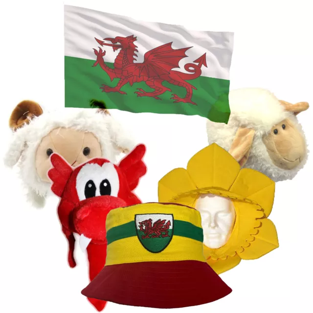 Cappelli Manav UK tifosi gallesi Galles calcio rugby cappello pecore drago narciso