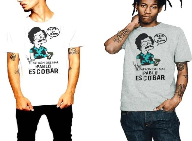 Esco T-Shirt El Patron Del Mal Plata O Plomo Cartoon Humor Medellin Tee
