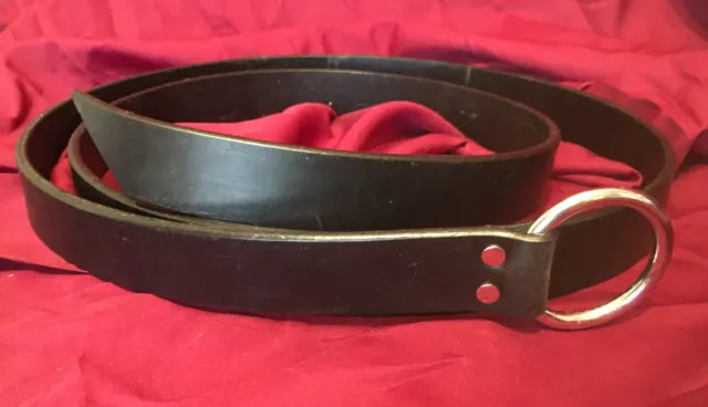 1.25" Wide BLACK RING BELT SCA Faire Pirate Rennie Medieval Celtic Viking LARP