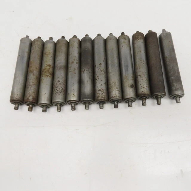 5" BF 7/8" Dia. Gravity Conveyor Rollers 1/4" Axle Drop In Frame Style Lot Of 12