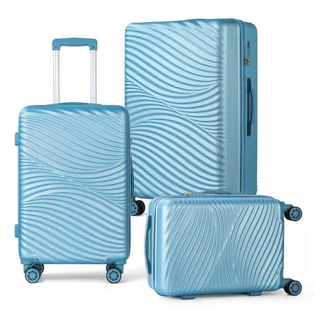 3 Piece Luggage Set with TSA Lock ABS Hardshell Travel Suitcase Spinner Carry On