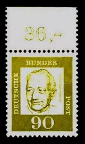 BUND bed. Deutsche (y)  90 Pf. **, Mi. 360 - mit Oberrand