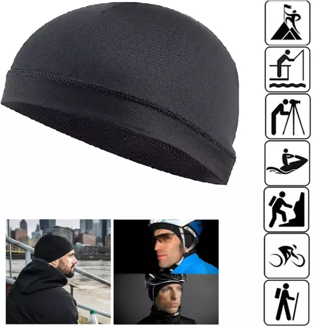 2x Breathable Liner Helmet Skull Cap Running Cycling Beanies Sports Outdoor Hats