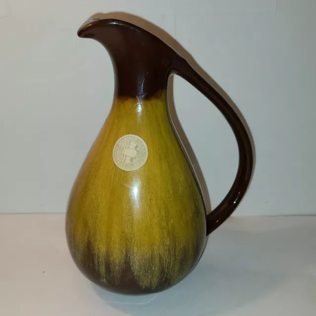 Blue Mountain Pottery Bmp Canada Gold And Brown Harvest Gold Mid-Cen Jug Pitcher