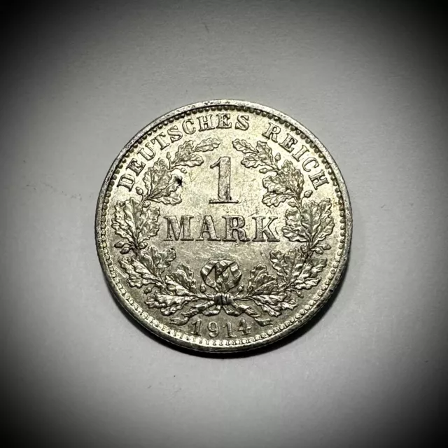 1914 D Germany 1 Mark Silver Coin