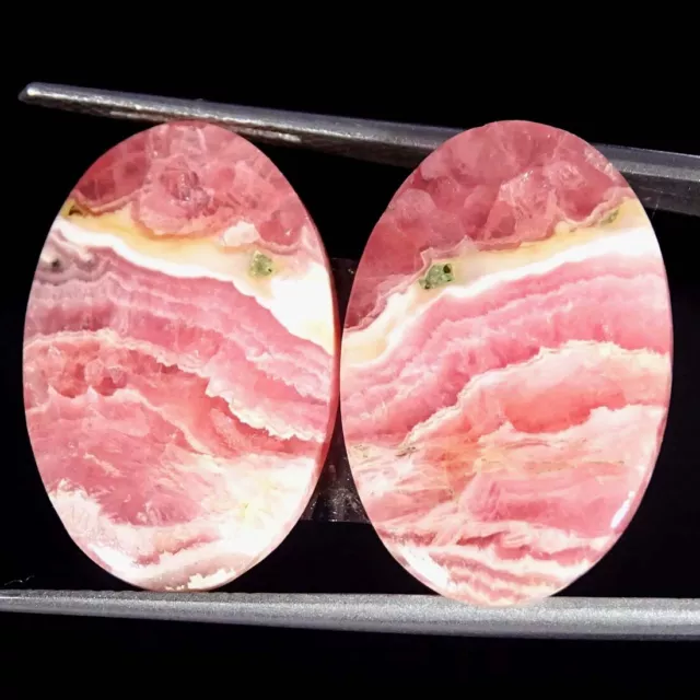 26.00Cts Natural Rhodochrosite Pair Oval Cabochon Loose Gemstones