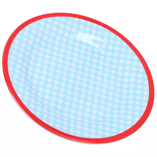 (Light Blue Grid)Dinner Plate Exquisite Reusable Decorative Dessert Plate For