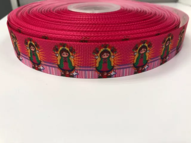 Virgencita Plis Virgen Mary Catholic Grosgrain Ribbon 5 Yards Hair Bows Crafts
