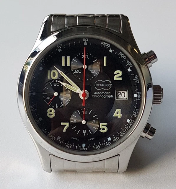 CHRONOGRAPH UNOAERRE AUTOMATIC ETA Valjoux 7750 serviced Oversize