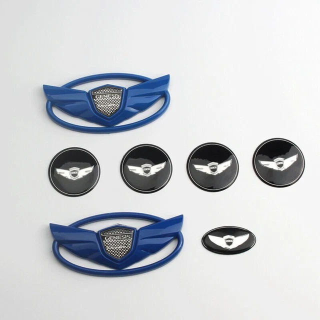 7pcs Car Front Hood Grille Rear Emblem Wheel Cover per GENESIS Coupé-BLUE