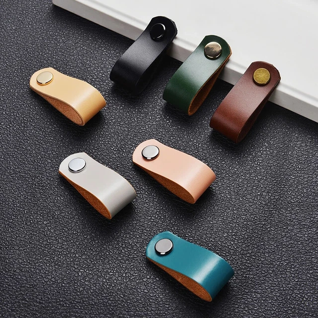 Leather Cabinet Handle Pull Furniture Cupboard Wardrobe Dresser Drawer Door Knob