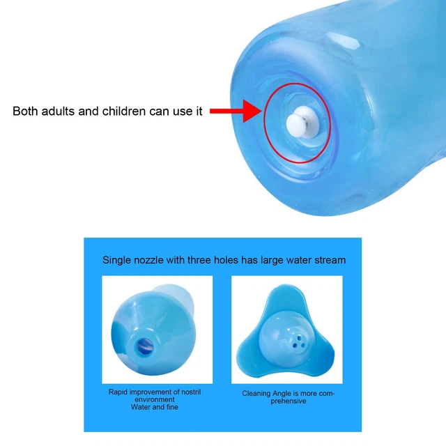 Botella de enjuague sinusal Neti Pot lavado nasal 500 ml olla Neti botella de lavado nariz nariz