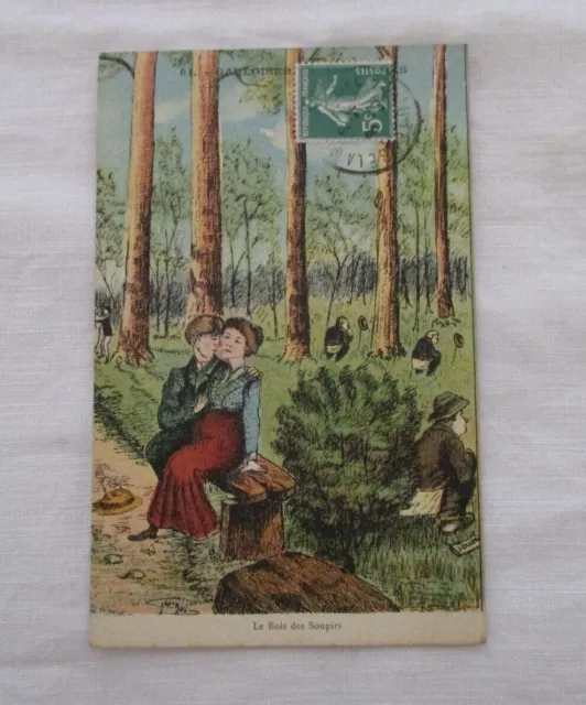 Cpa Fantaisie Humoristique Illustree Gauloiseries Francaises Le Bois Des Soupirs