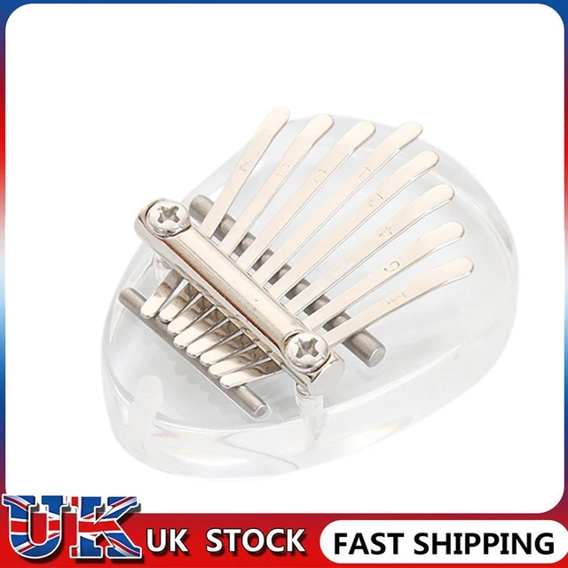 Mini Kalimba Thumb Piano Acrylic 8-tone Cute Finger Piano Music Gift (Oval)