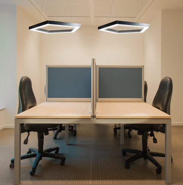Black Body Aluminum Pendant Light  Length 2 Feet Pentagon shape 48 Watt
