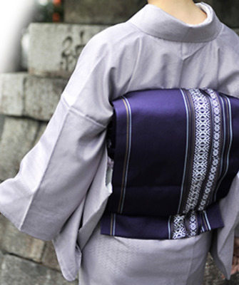 Japanese Traditional Women's Kimono Nagoya OBI Belt Polyester Made in Japan Navy