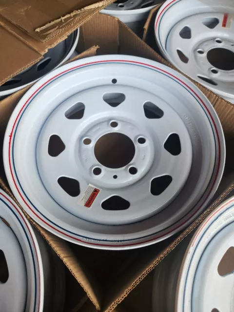 13"- 5 LUG on 4.5"  TRAILER WHEEL - WHITE TRIANGLE