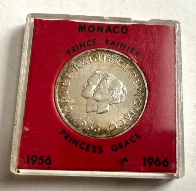 MONACO 10 Francs 1966 - Silver .900 - Marriage Anniversary