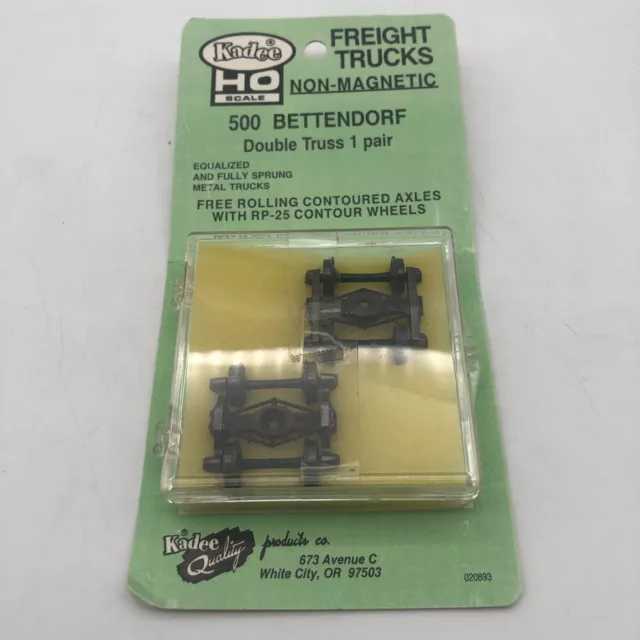 Kadee 500, Bettendorf Double Truss Freight Trucks RP-25 Contour 1 Pair, HO Scale