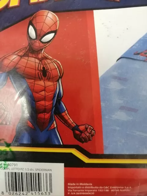 Completo Letto Cotone Una Piazza E Mezza Spiderman Marvel Disney Supereroi 2