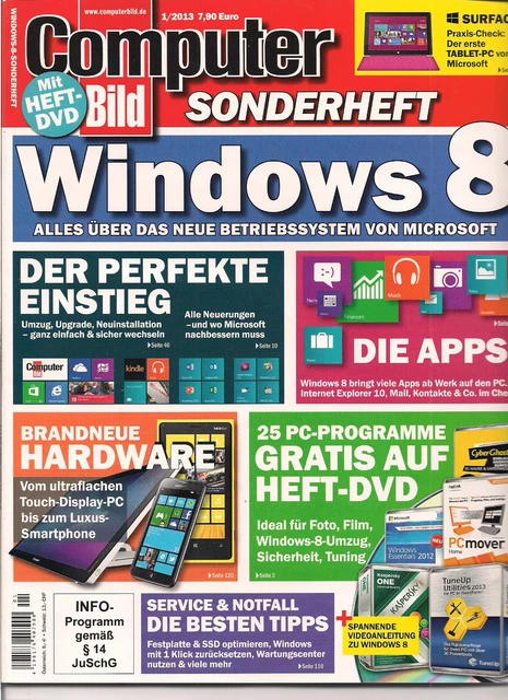 COMPUTER BILD NR. 1/2013 Sonderheft mit DVD (Windows 8) EUR 1,00 ...