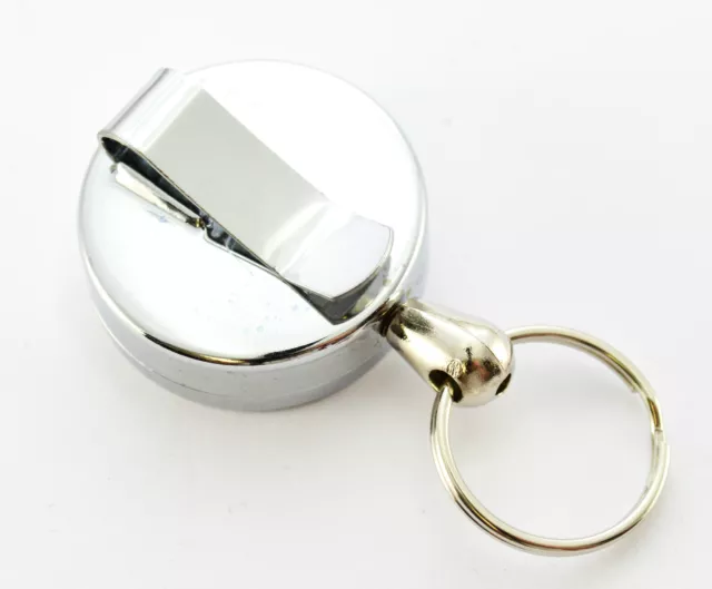 1x Mini Retractable Recoil Belt Clip Key ID Holder 3cm 2