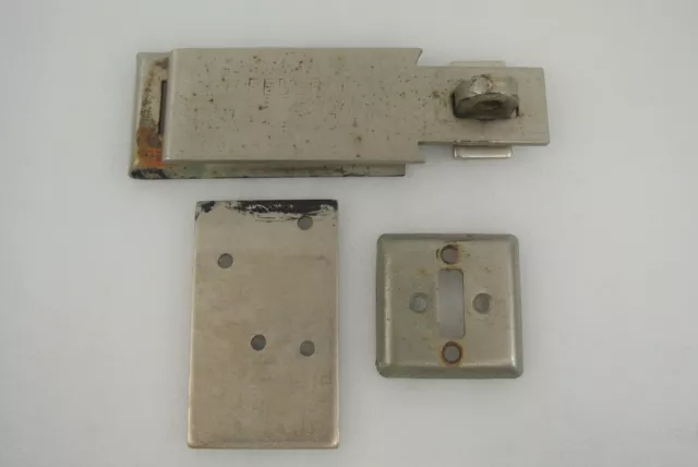 Federal 4040 Boltless Lock Set of 3 Pieces Hardened Steel Vtg Barn Door