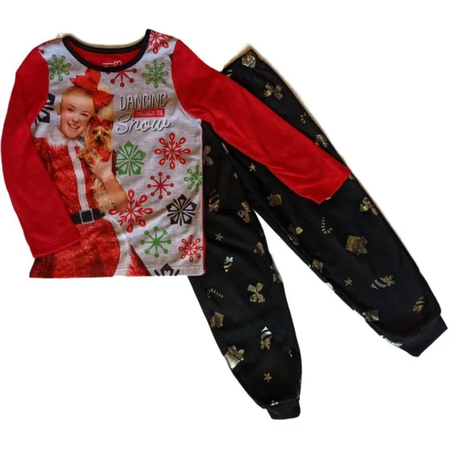 JoJo Siwa Christmas Dancing Through the Snow Top and Bottoms Pajama Set, Size 6