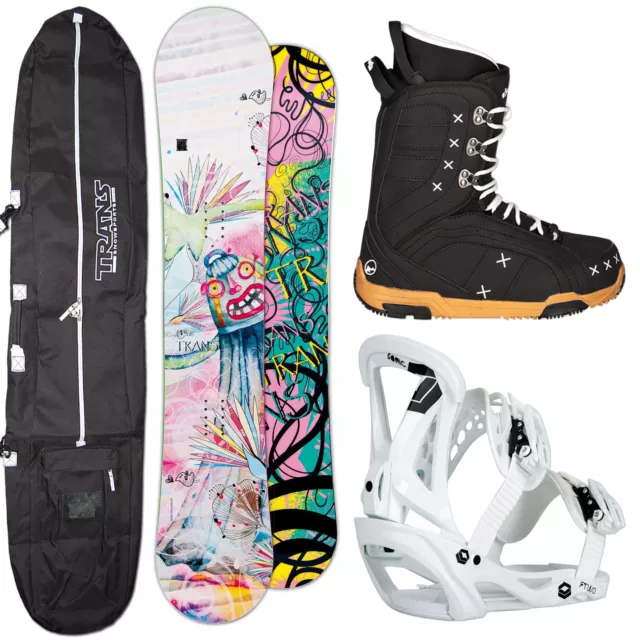 Damen Snowboard Set Trans Style 152 Cm + Ftwo Sonic Bindung Gr. M + Boots + Bag