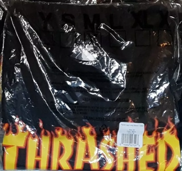 Thrasher Magazine Flame Longsleeve Langärmliges L/S Schwarz T-Shirt Black Gr. M