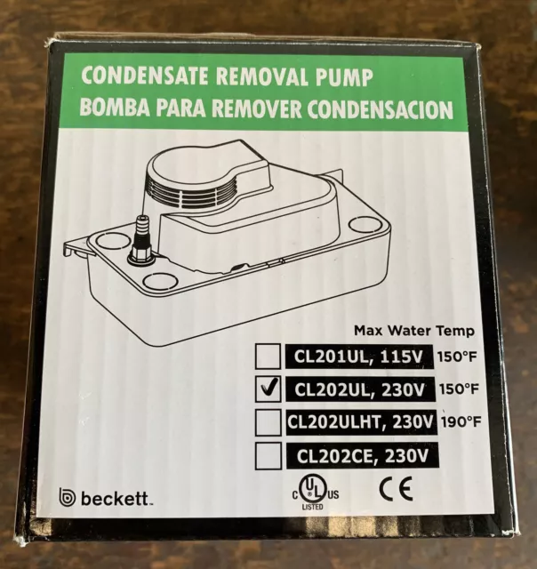 Beckett Low Profile 230V Condensate Pump, 20' Max Lift (Cl202Ul)