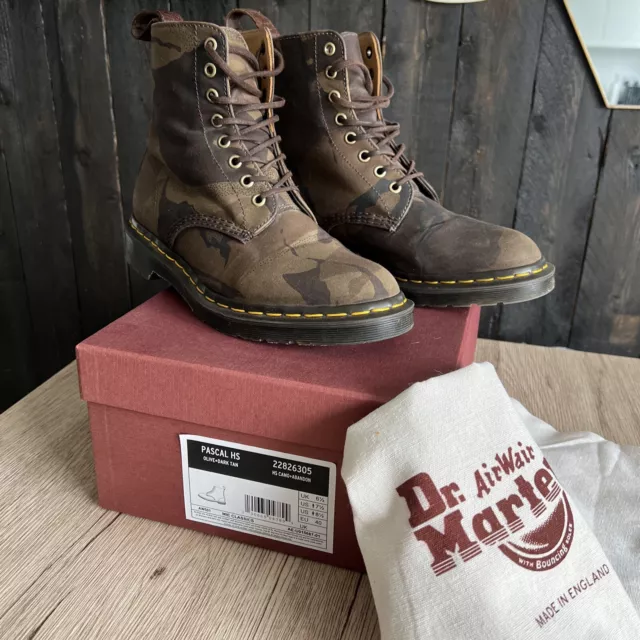 DR MARTENS MADE In England 1460 Pascal Antique Twill Chocolate
