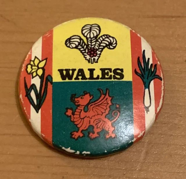 Wales Badge Button Pin Welsh Dragon