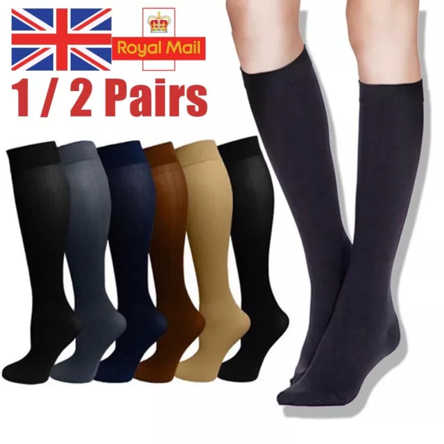 2Pairs Miracle Flight Travel Compression Socks Anti Swelling Fatigue DVT Support