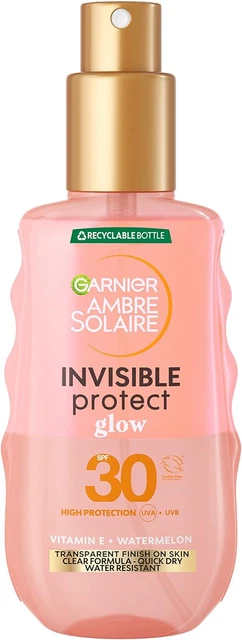 Garnier Ambra Solare Spray Protettore Invisibile Glow Trasparente Crema Solare Spf30,