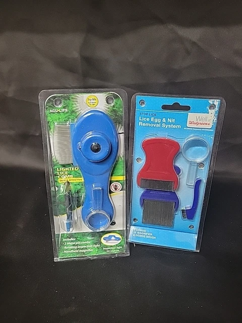 Lice & Nit Removal System Terminator ,Fine Egg, Stainles Steel Lighted Lice Comb