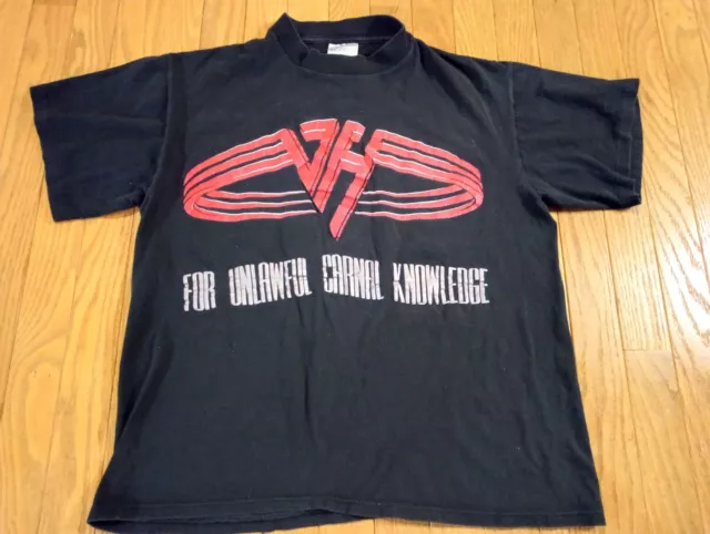Vintage VAN HALEN T-Shirt Concert Tour Band Metal/Hard Rock 1991 Brockum 90s VTG