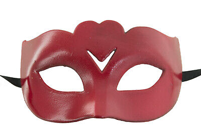 Mask from Venice Colombine Red for Heart Lovers - Carnival Venetian 1052