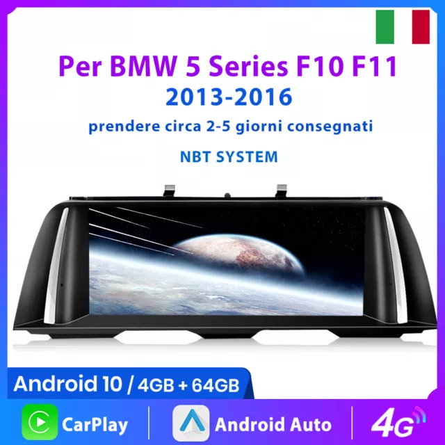 Autoradio Pour BMW 5er F10 F11 2013-16 4+64G CarPlay Andorid NBT GPS Navi DAB+