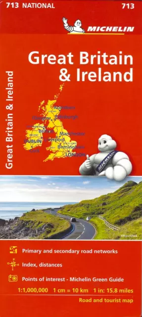 Michelin Map of Great Britain & Ireland, Michelin Map # 713 - 2023 edition