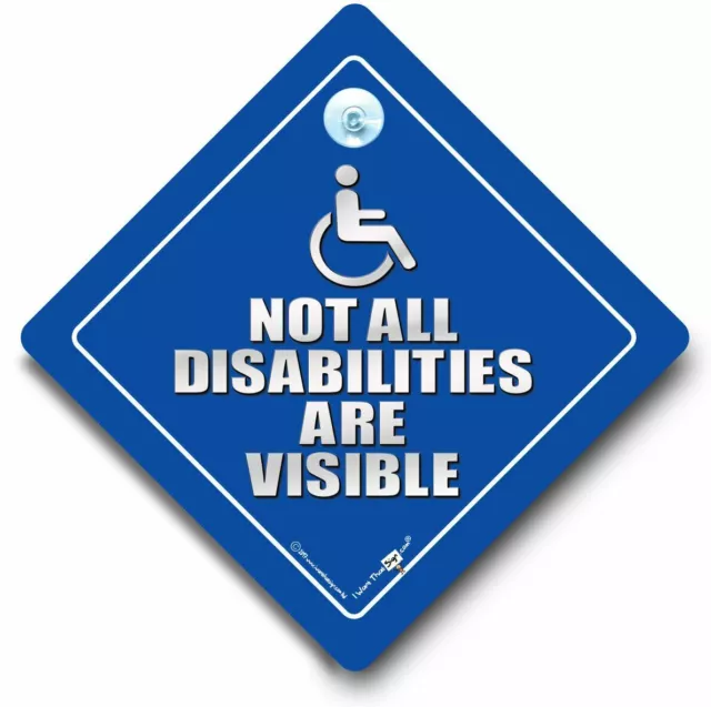 Not All DISABILITIES Are Visible Car Sign, Disabled Car Sign, Wheelchair Sign