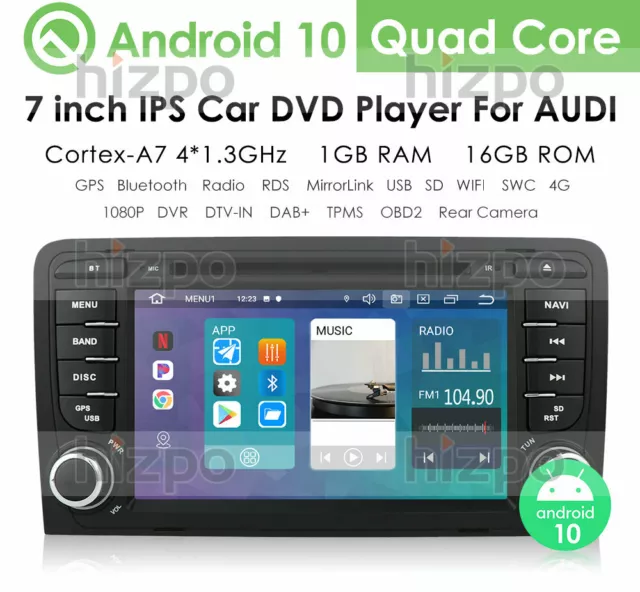 7" For Audi A3 S3 RS3 8P Car Stereo Radio Android GPS Navi DVD CD Player RDS US