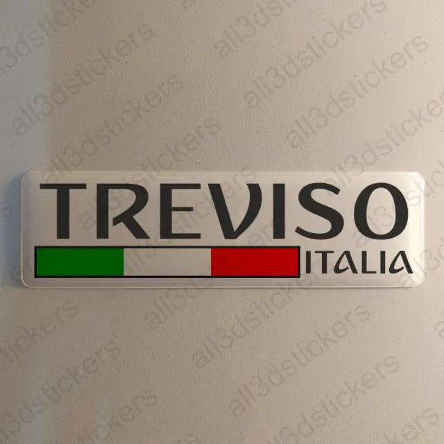 Treviso Italy Sticker 4.70x1.18" Domed Resin 3D Flag Stickers Decal Vinyl