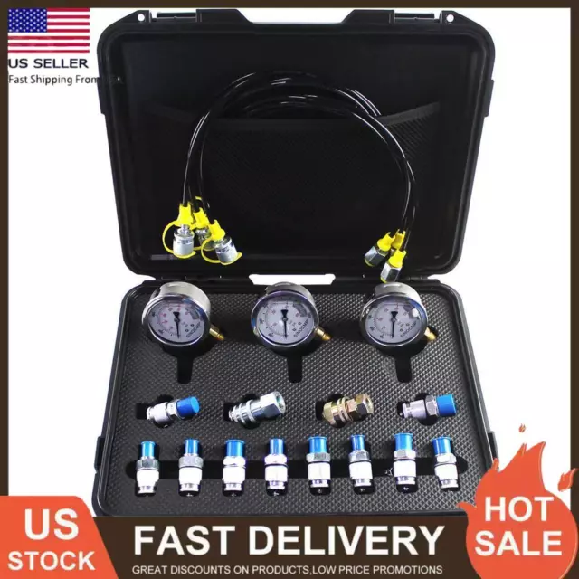 10/25/40//60MPa Hydraulic Pressure Gauge Test Kit For Komatsu/CAT/John Deere